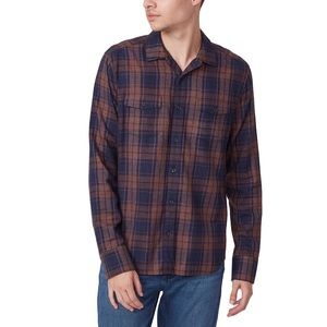 PAIGE Men’s Everett Plaid Flannel Button-Up Shirt Size XL